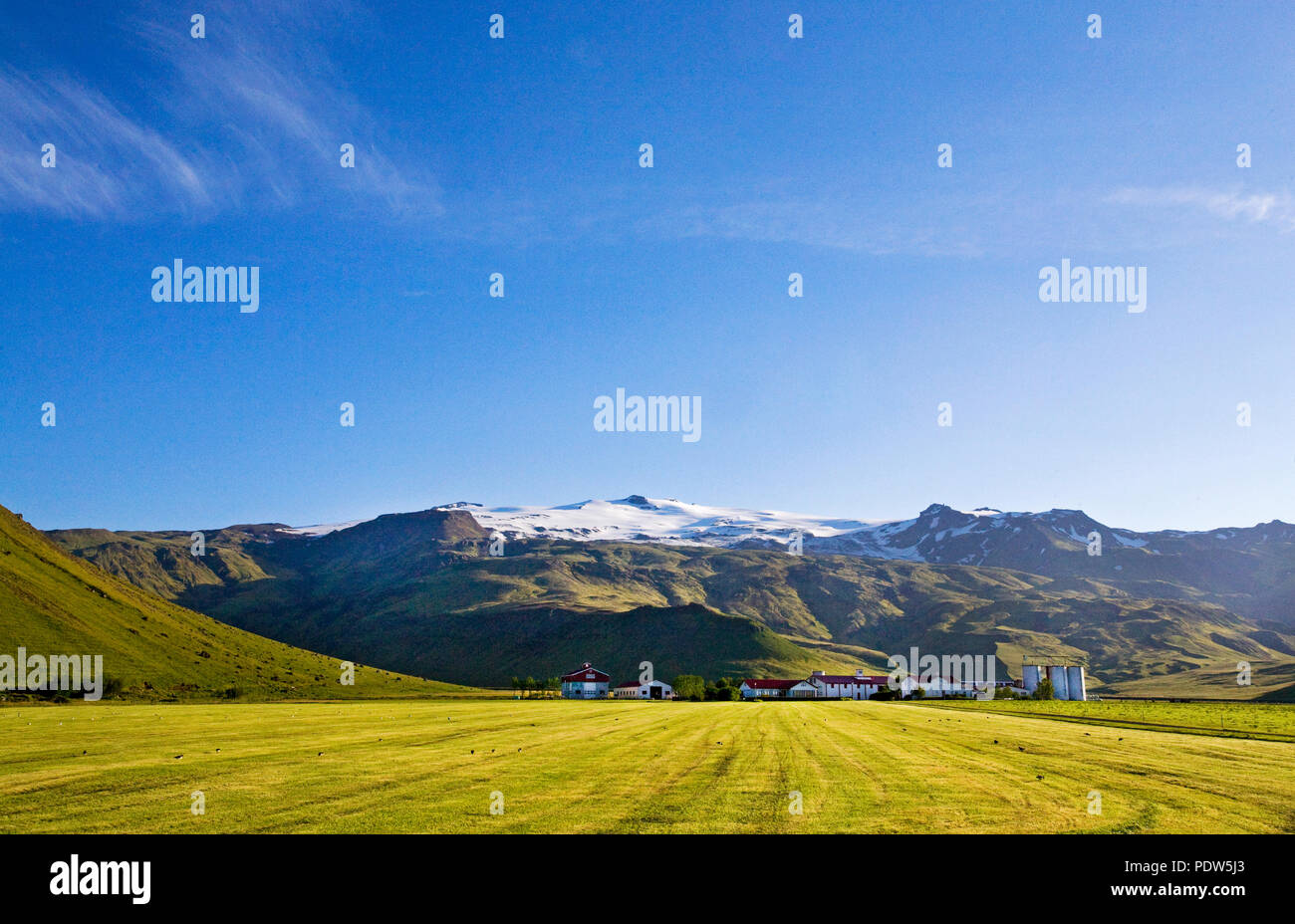 Vulkan Eyjafjallajokull, ein aktiver Vulkan, dass im Jahr 2010 die weltweite Luftverkehr wegen der Aschewolke gestört werden ausgebrochen. Stockfoto