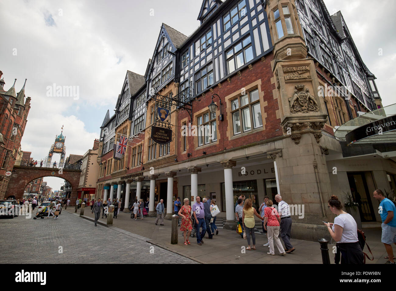 Die Chester Grosvenor Hotel Eastgate Street cheshire England Großbritannien Stockfoto