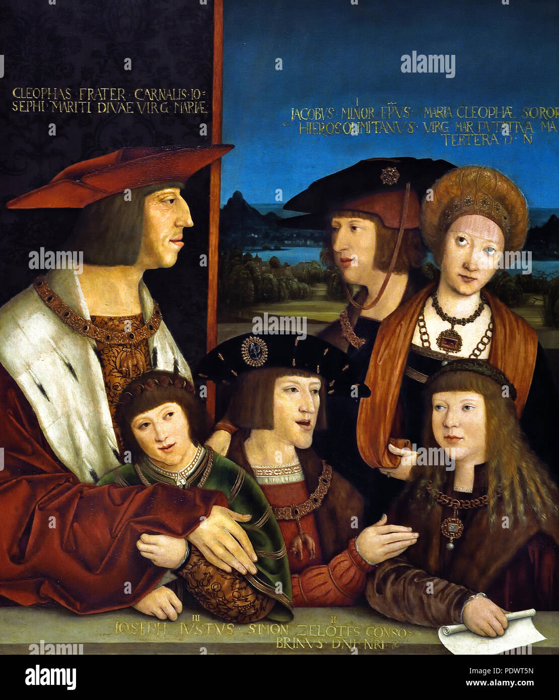 Familie von Kaiser Maximilian I (1459-1519) Bernhard Strigel (1460-1528, Memmingen) Deutsch, Deutschland (Maximilian I., Kaiser des Heiligen Römischen Reiches) Stockfoto