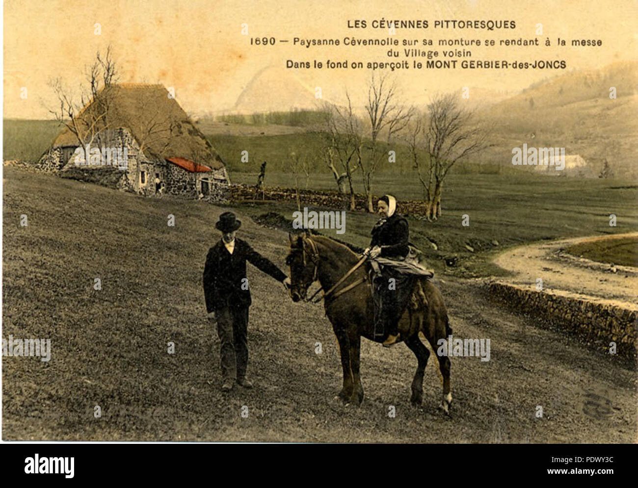 1 01 Paysans et Chaumière en Ardèche Stockfoto