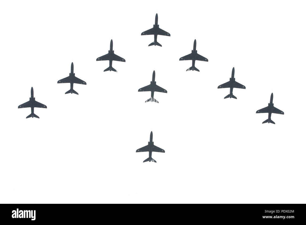 Royal Air Force 100. Geburtstag weg fliegen die Mall - London mit: Royal Air Force Wo: London, Großbritannien Wann: 10 Aug 2018 Quelle: WENN.com Stockfoto