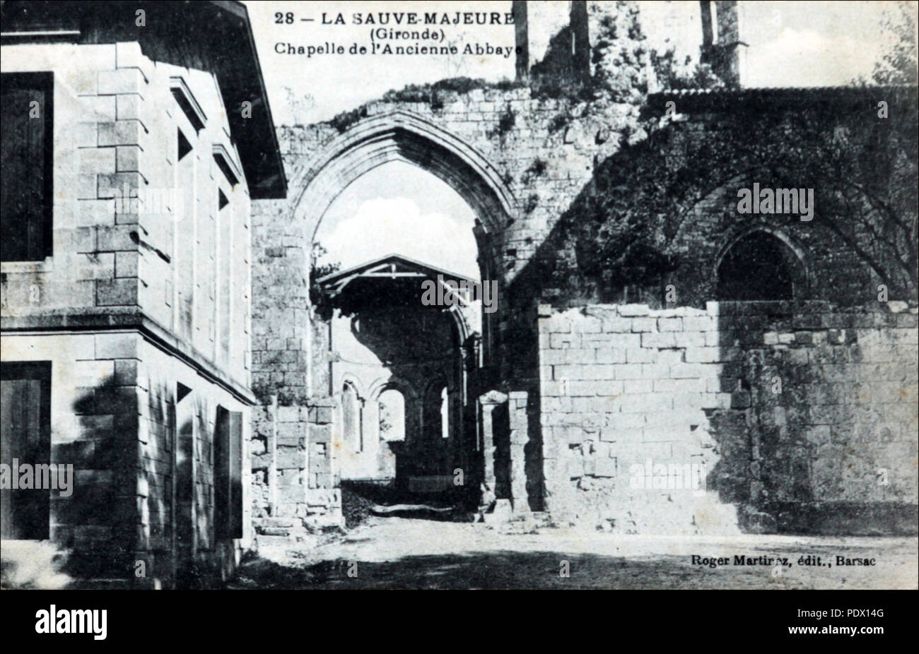 194 La Sauve - Abbaye-Corporate d'entrée 2 Stockfoto