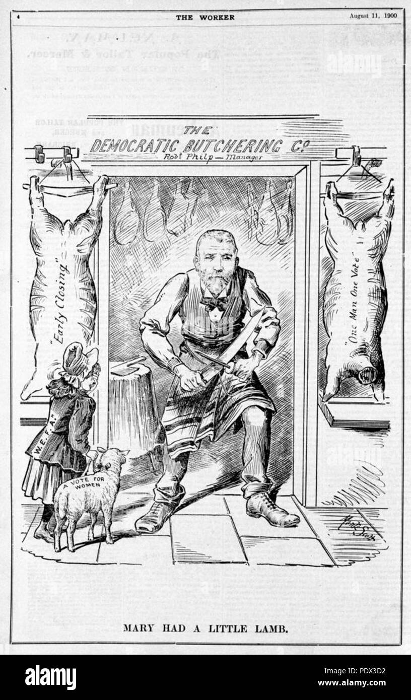 247 StateLibQld 1 191215 Mary hat ein kleines Lamm, (Suffragettenbewegung in Queensland) Stockfoto