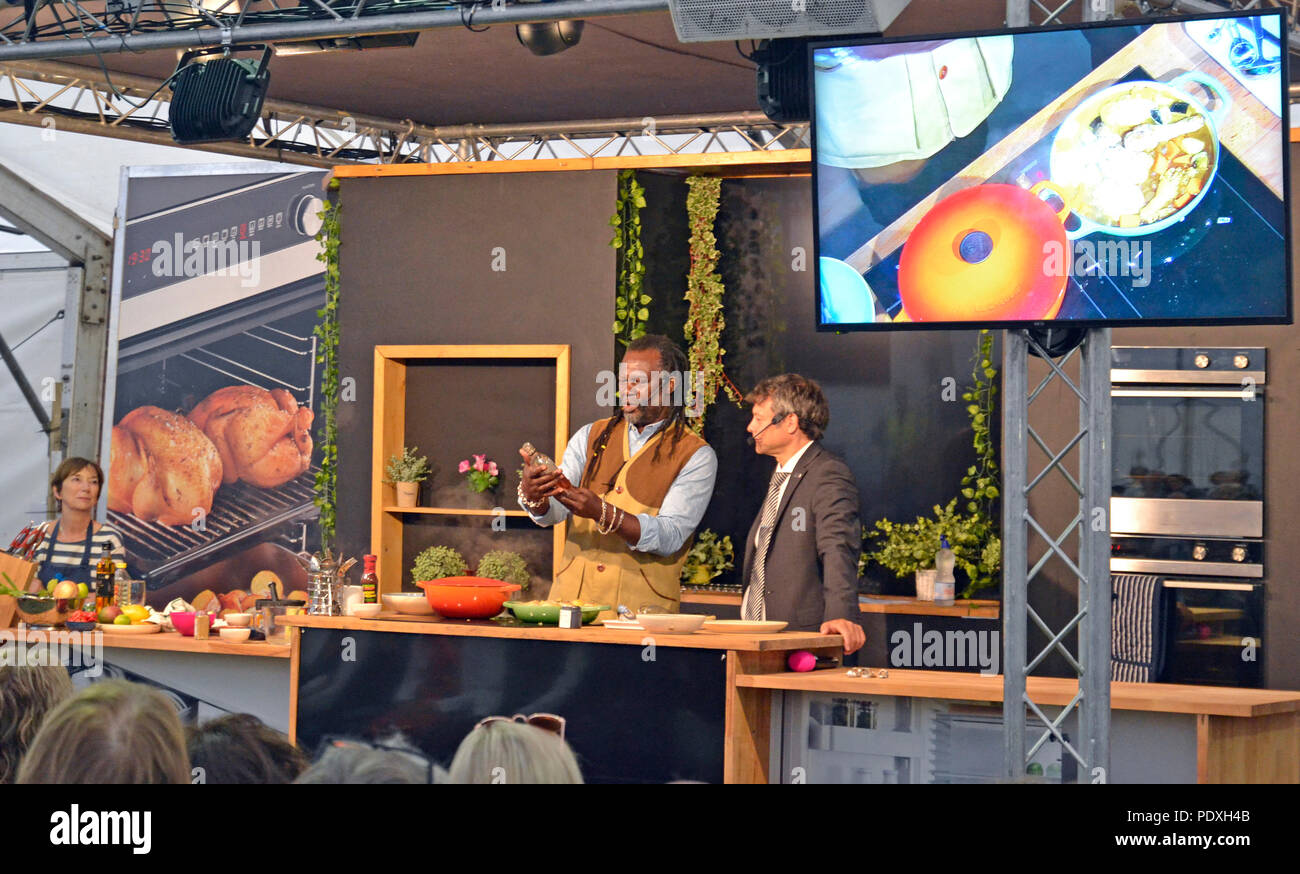 Shrewsbury Flower Show 2018 - Levi Wurzeln eine kochvorführung und sprechen: Susie Kearley/Alamy leben Nachrichten Stockfoto