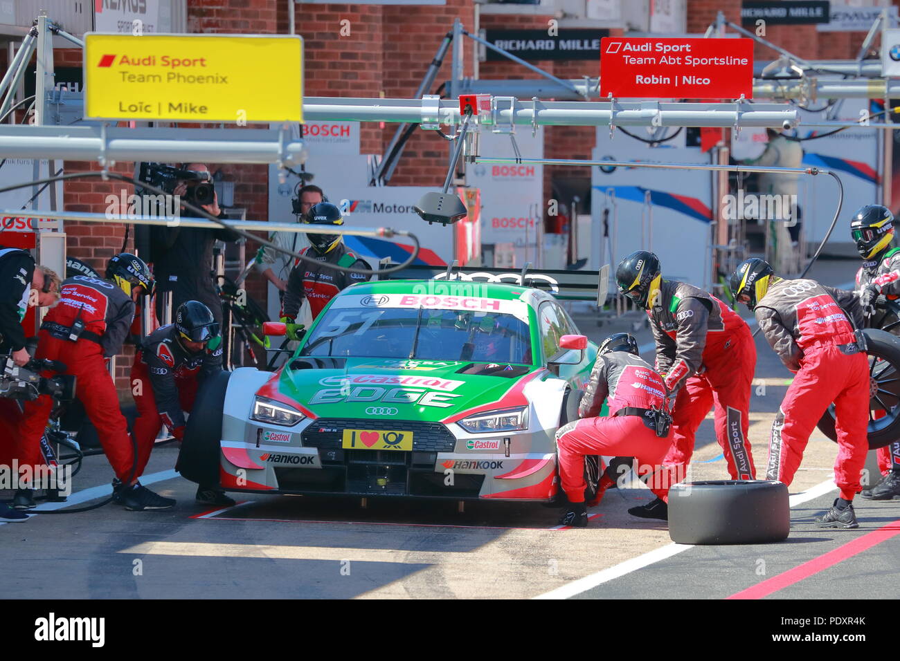 Mercedes, BMW und Audi Kampf für die DTM, der Deutschen Tourenwagen Meisterschaft, auf der legendären Grand-Prix-Strecke zum ersten Mal. Quelle: Uwe Deffner/Alamy leben Nachrichten Stockfoto