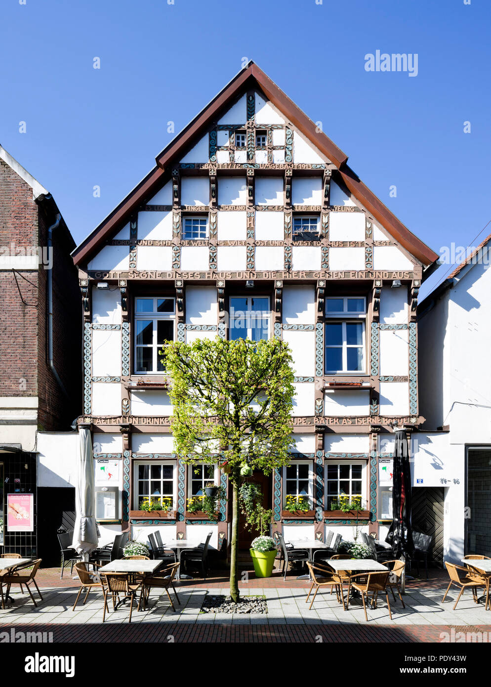 Hutmachers Deele, historische Fachwerkhaus, Lingen, Emsland, Niedersachsen, Deutschland Stockfoto