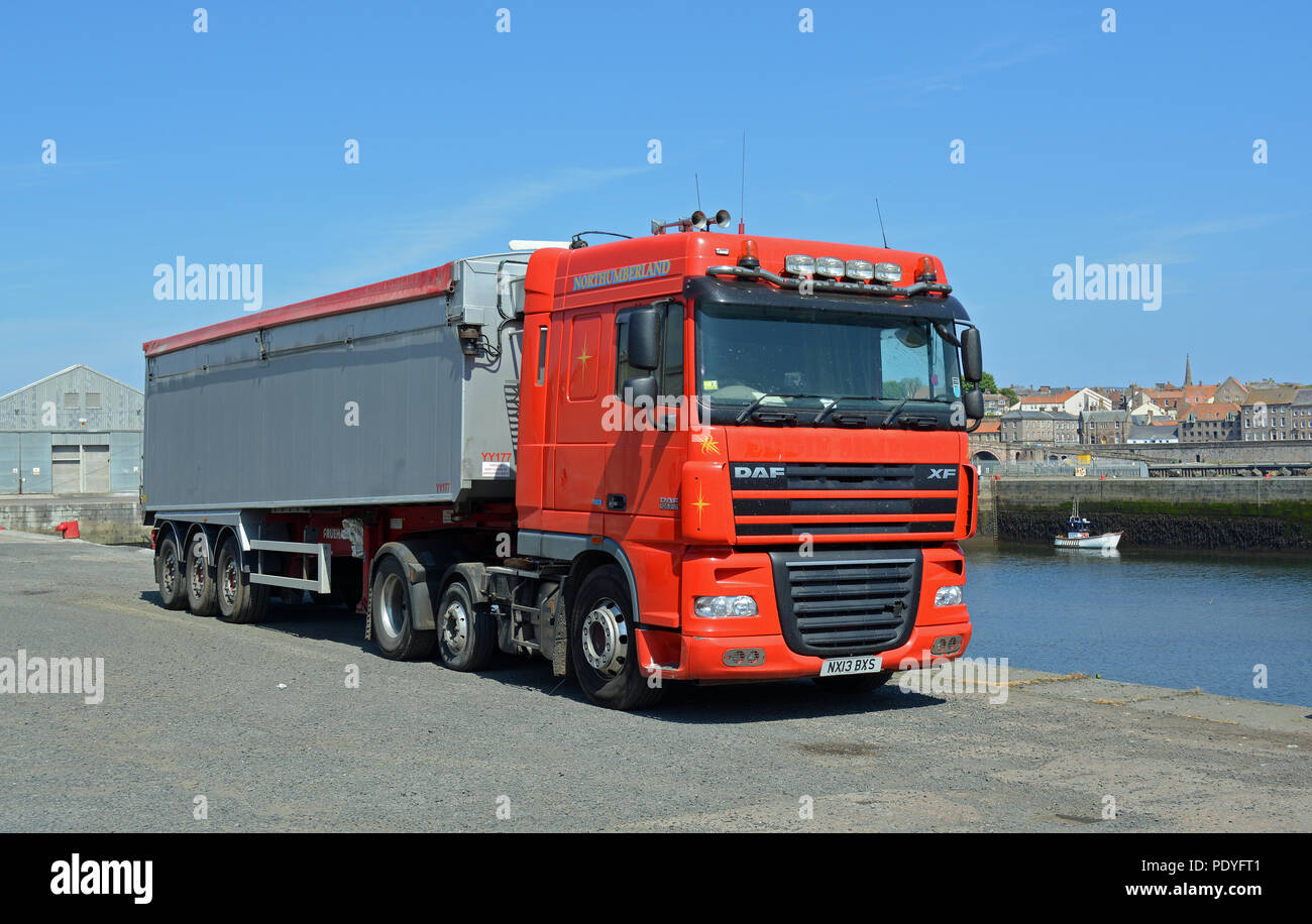 DAF XF Truck in Berwick Docks Stockfoto