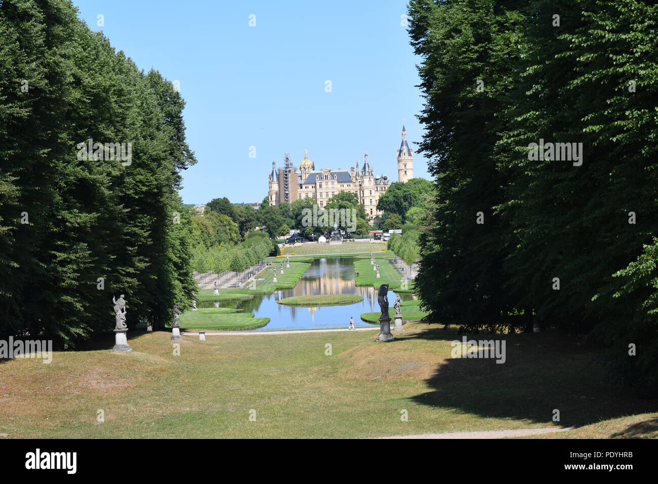 Das Schweriner Schloss und Gärten Stockfoto