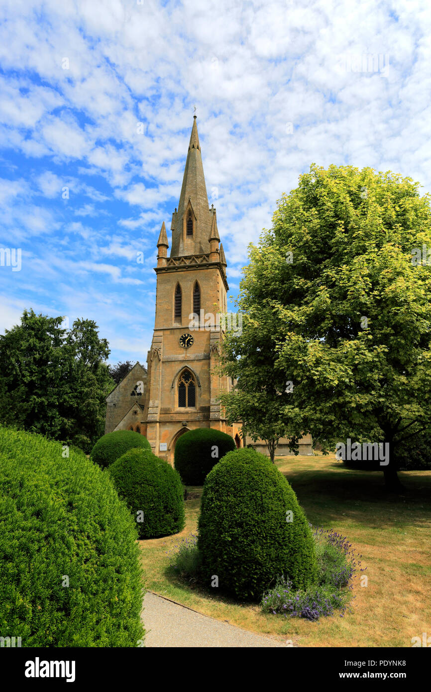 Pfarrkirche St. Davids, Moreton-in-Marsh Town, Gloucestershire, Cotswolds, England Stockfoto