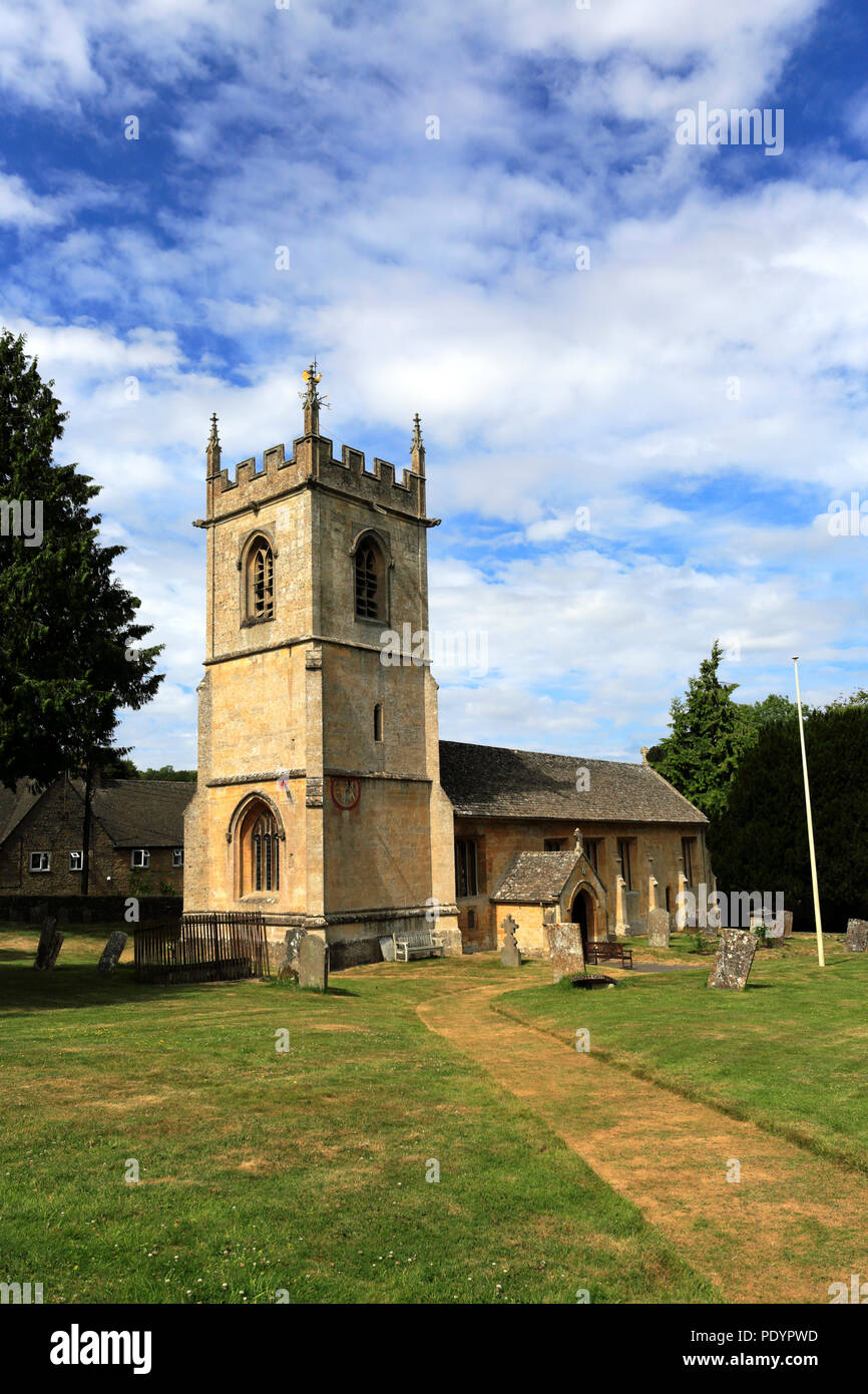 St Andrews Pfarrkirche, Naunton Dorf, Gloucestershire, Cotswolds, England Stockfoto