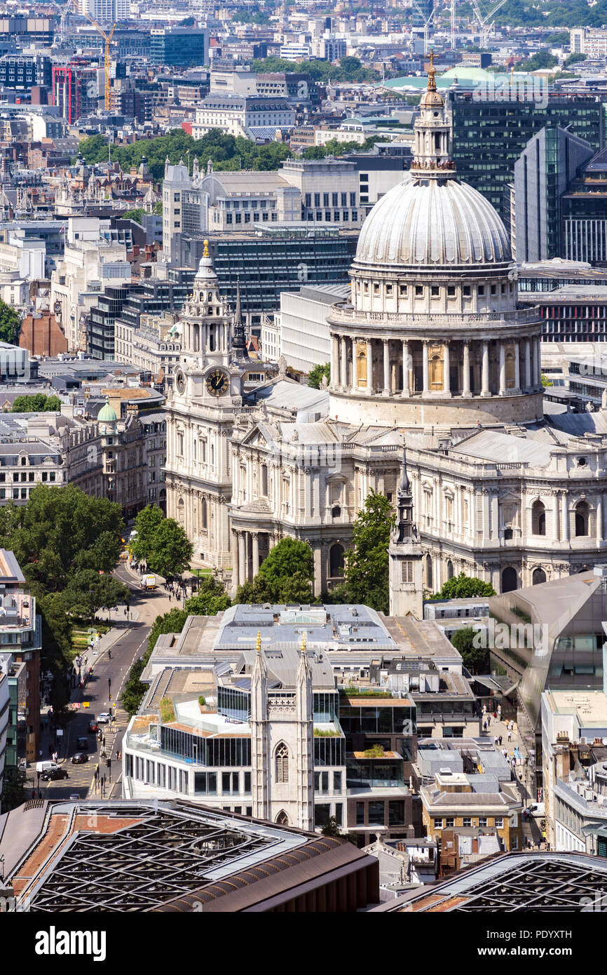 St. Paul cathedral London UK. Luftaufnahme Stockfoto