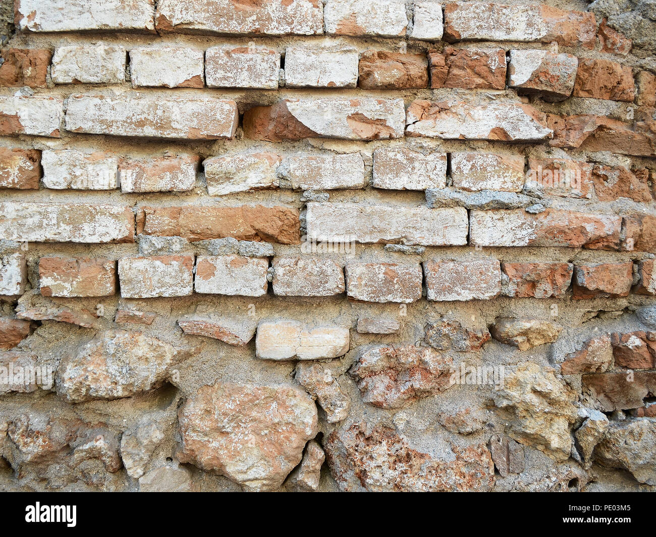 Ein Brick Textur Hintergrund. Alte Mauer Oberfläche. Stockfoto