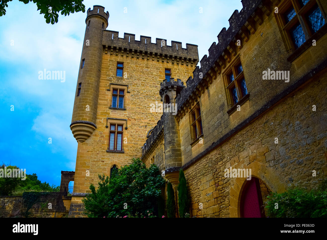 Äußere des Chateau de Puymartin in der Ortschaft Marquay in der Region Dordogne Frankreich Stockfoto