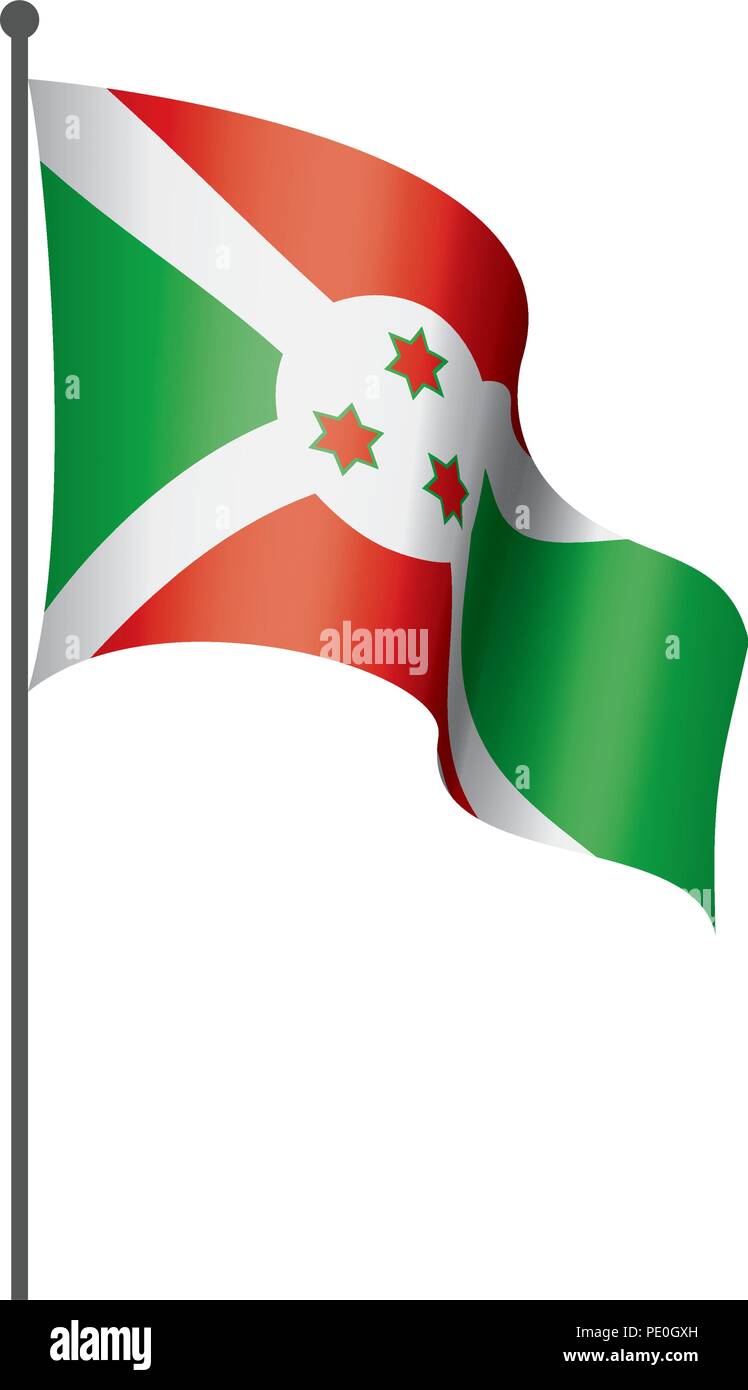 Burundi Flagge, Vector Illustration auf weißem Hintergrund Stock Vektor