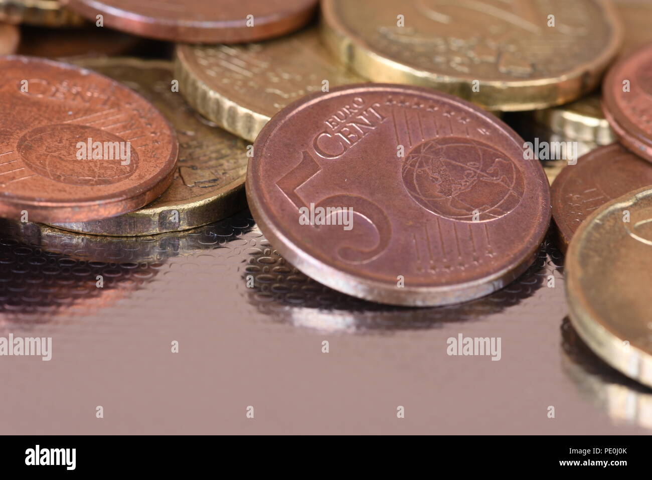 Euro-Cent-Münzen Stockfoto