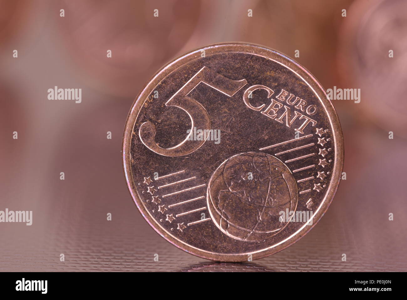 5 Euro Cent Münze Stockfoto