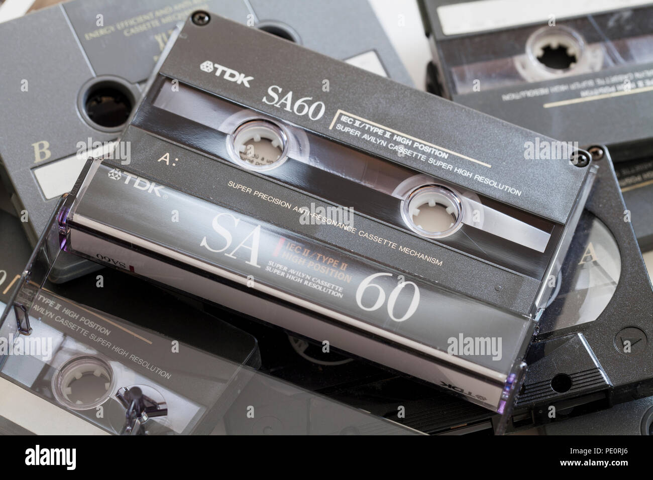 Kompakte Audio Cassette (aka kompakte Kassette, musikkassette) - USA Stockfoto