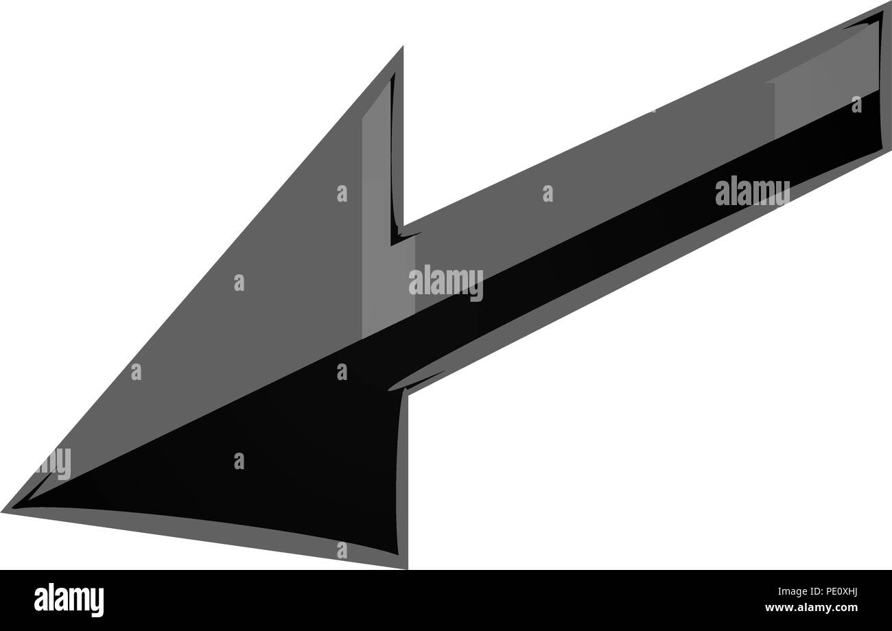 Der schwarze Pfeil. 3d-vorherigen Zeichen Stock Vektor