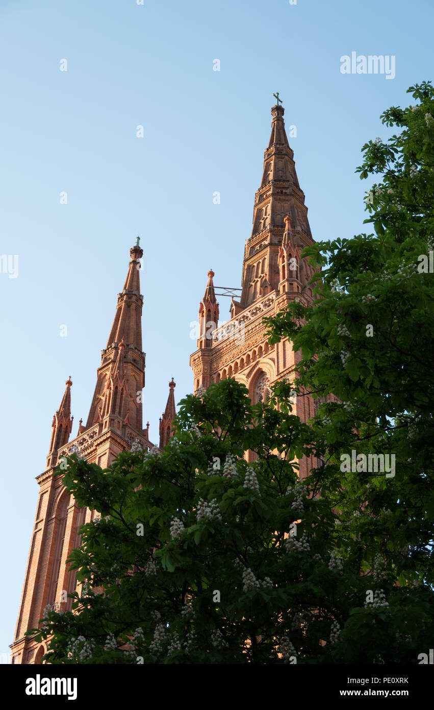 Marktkirche in Wiesbaden auf einen Sommer am Nachmittag Stockfoto