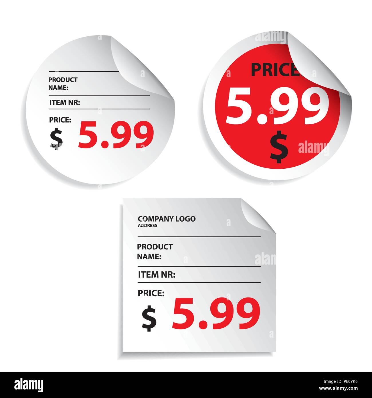 Preis Aufkleber Stock Vektor