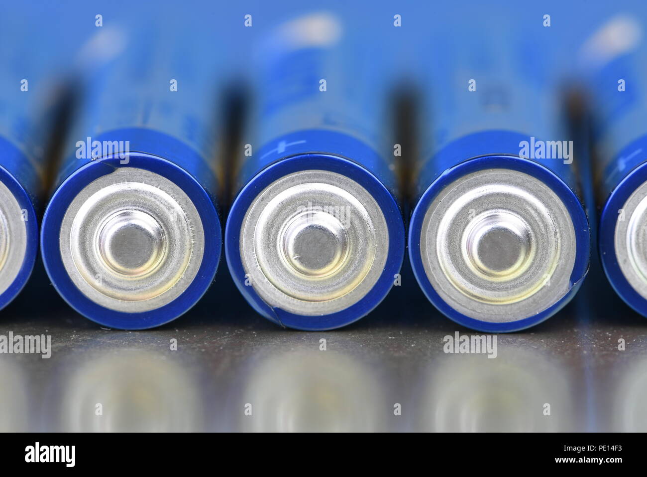 Nahaufnahme von Alkaline Batterie der Größe AAA Stockfoto