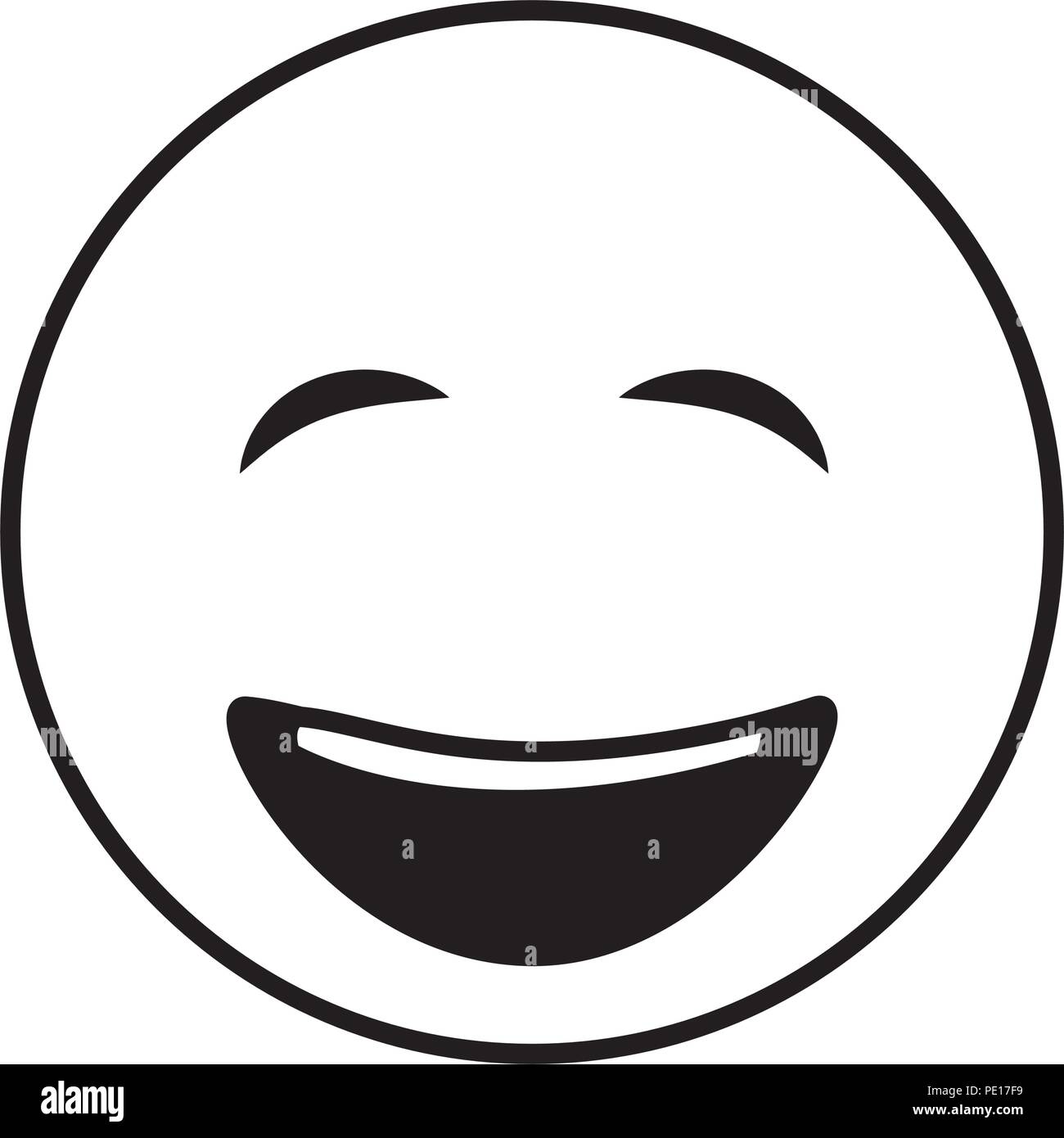 Big Smiley Emoticon geschlossenen Augen glücklich vector Abbildung