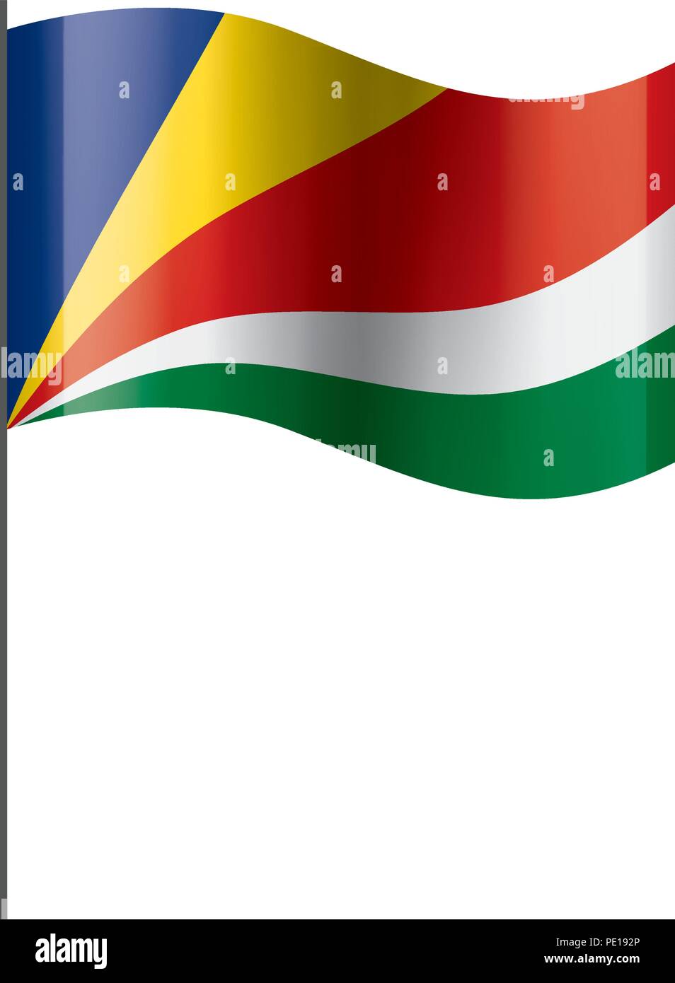 Seychellen Fahne, Vector Illustration auf weißem Hintergrund Stock Vektor