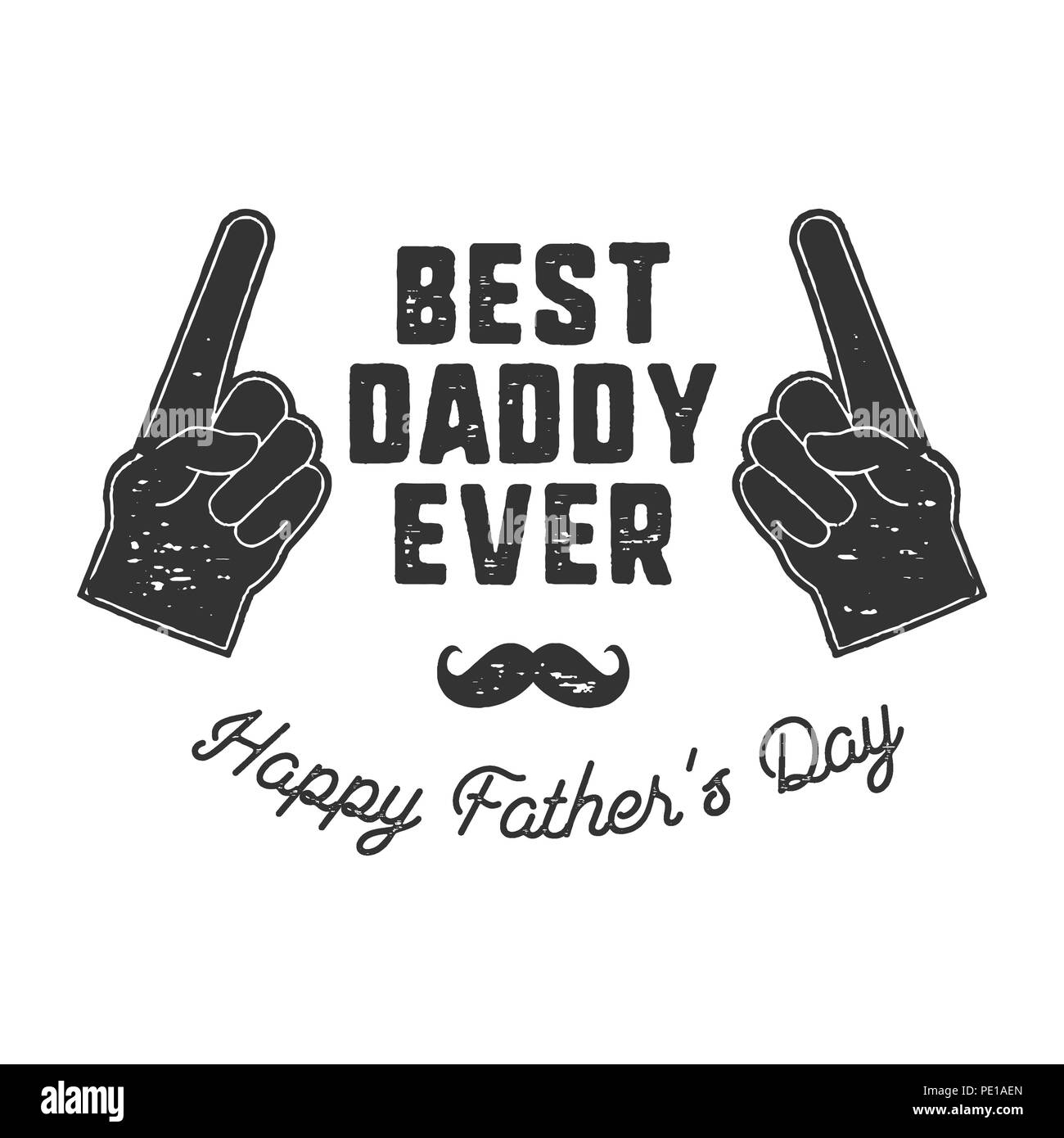 Beste Papa immer T-Shirt Retro Schwarzweiß-Design. Gerne Vater s Tag Emblem für T-Stücke und Tassen. Jahrgang Hand gezeichneten Stil. Lustige Geschenk für Ihren Vater oder gra Stockfoto