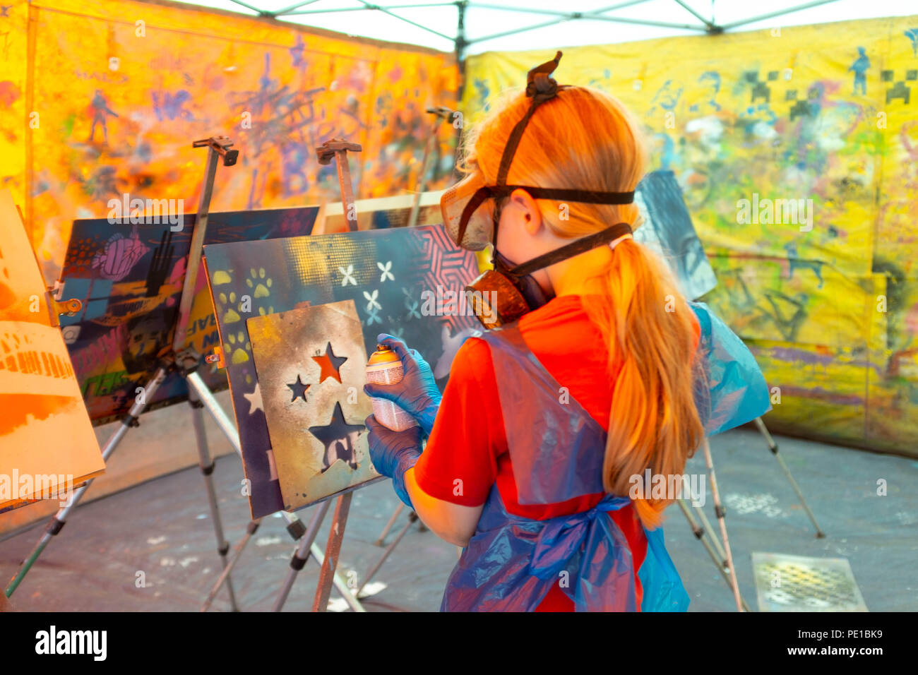 Graffiti Kunst in Cornwall Festival Stockfoto