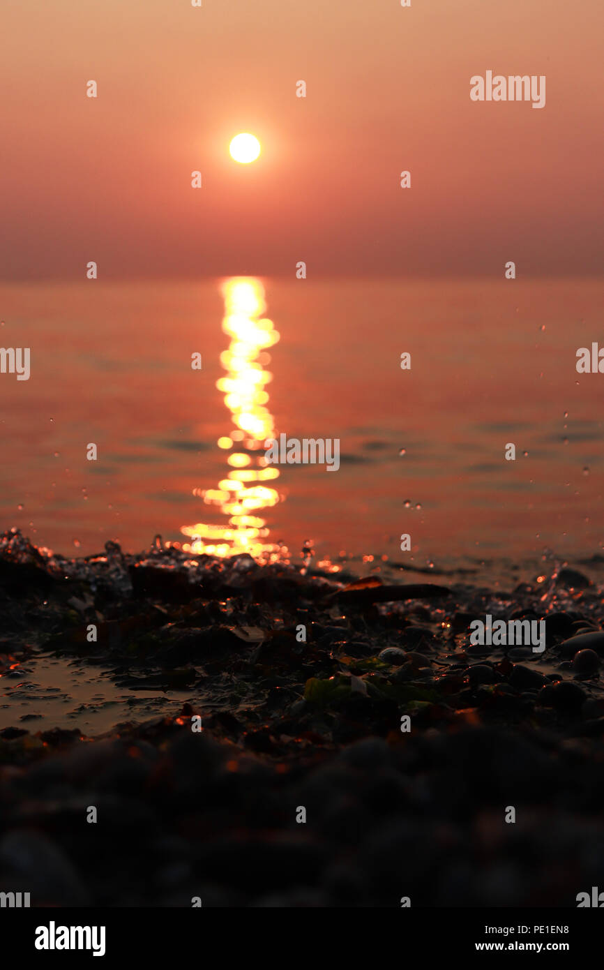 Sonnenuntergang am Semiahmoo Park Stockfoto