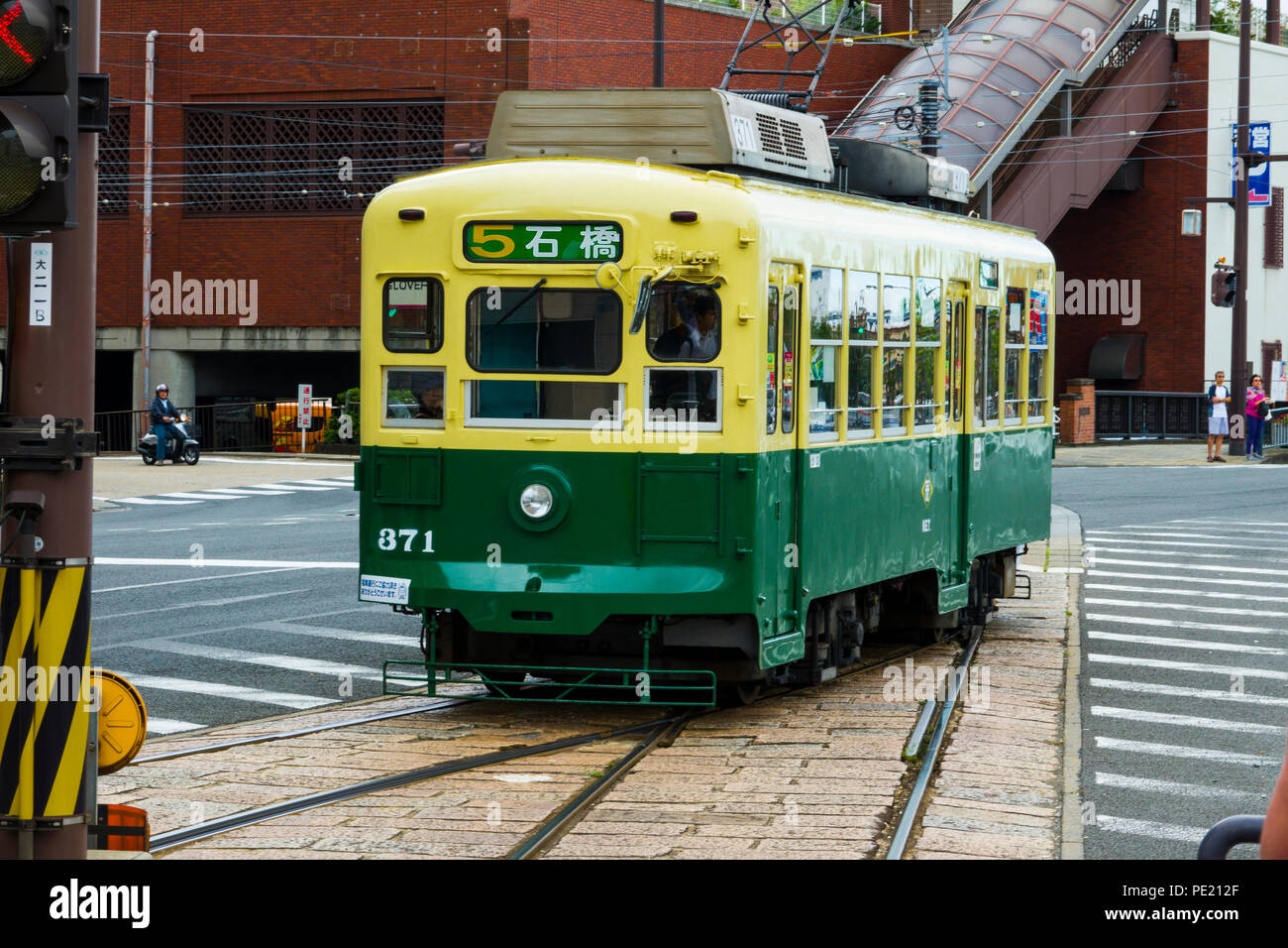 Nagasaki elektrische Eisenbahn Japan Asien Kyushu Präfektur Stockfoto