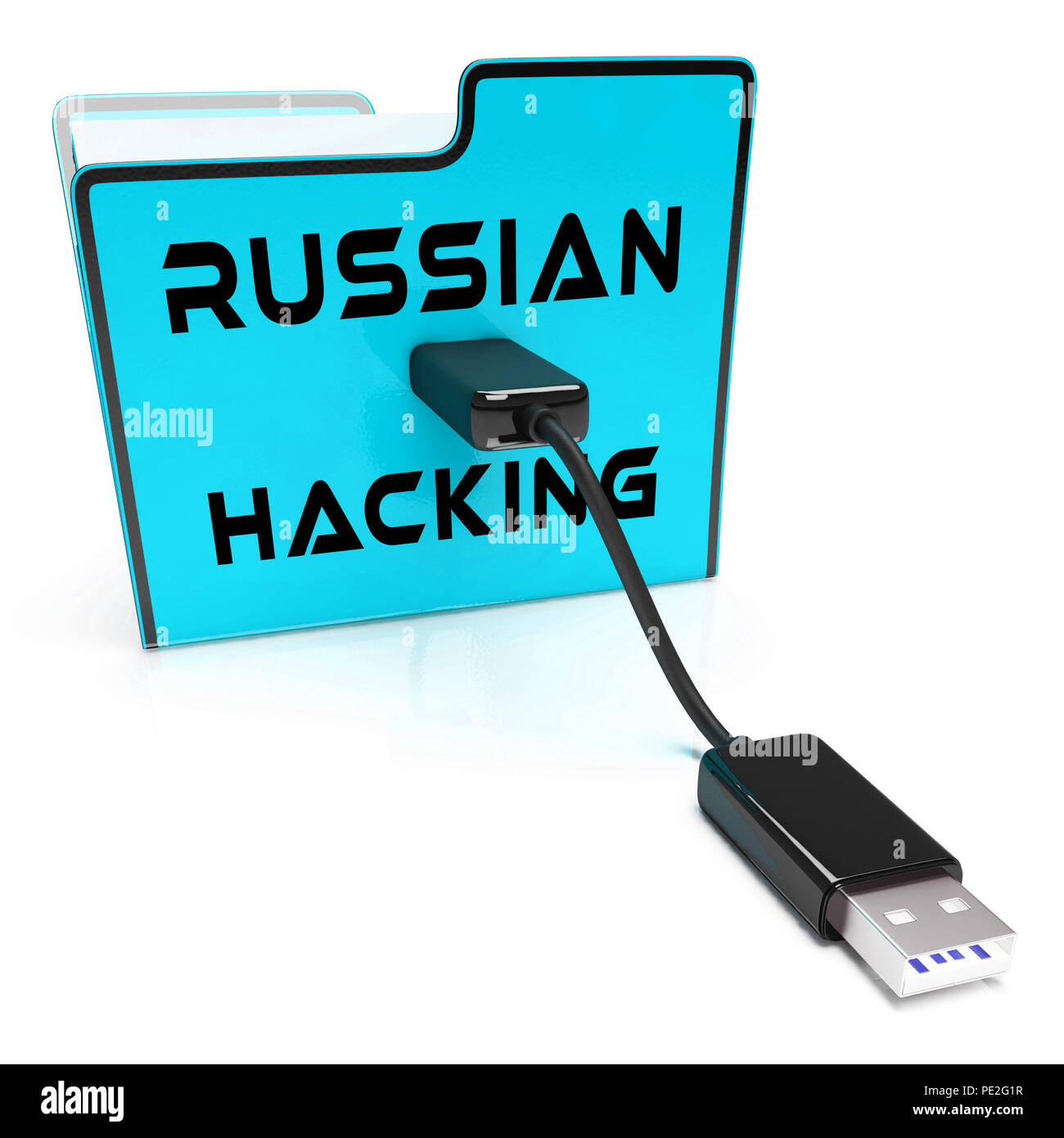 Russland Hacking amerikanischen Wahlen Daten 3d-Abbildung zeigt Kreml Spy Hacker auf Angriff Usa Wahl Sicherheit oder der Cybersicherheit Stockfoto