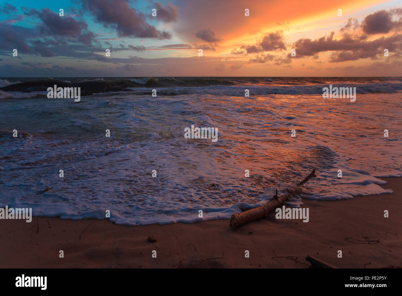 Tropical Sunset von Sri Lanka Stockfoto