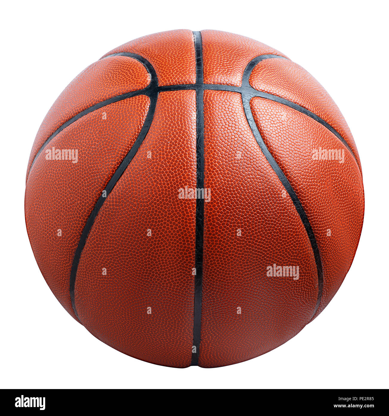 Orange Basketball Ball isoliert auf weißem Hintergrund Stockfoto