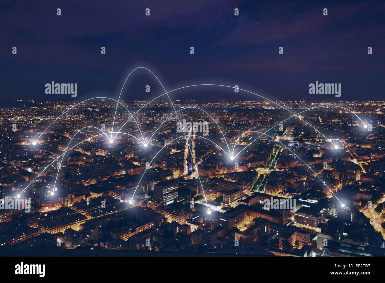 Kommunikationstechnik und Global Business Online, Internet verbindung Konzept, Konnektivität Stockfoto
