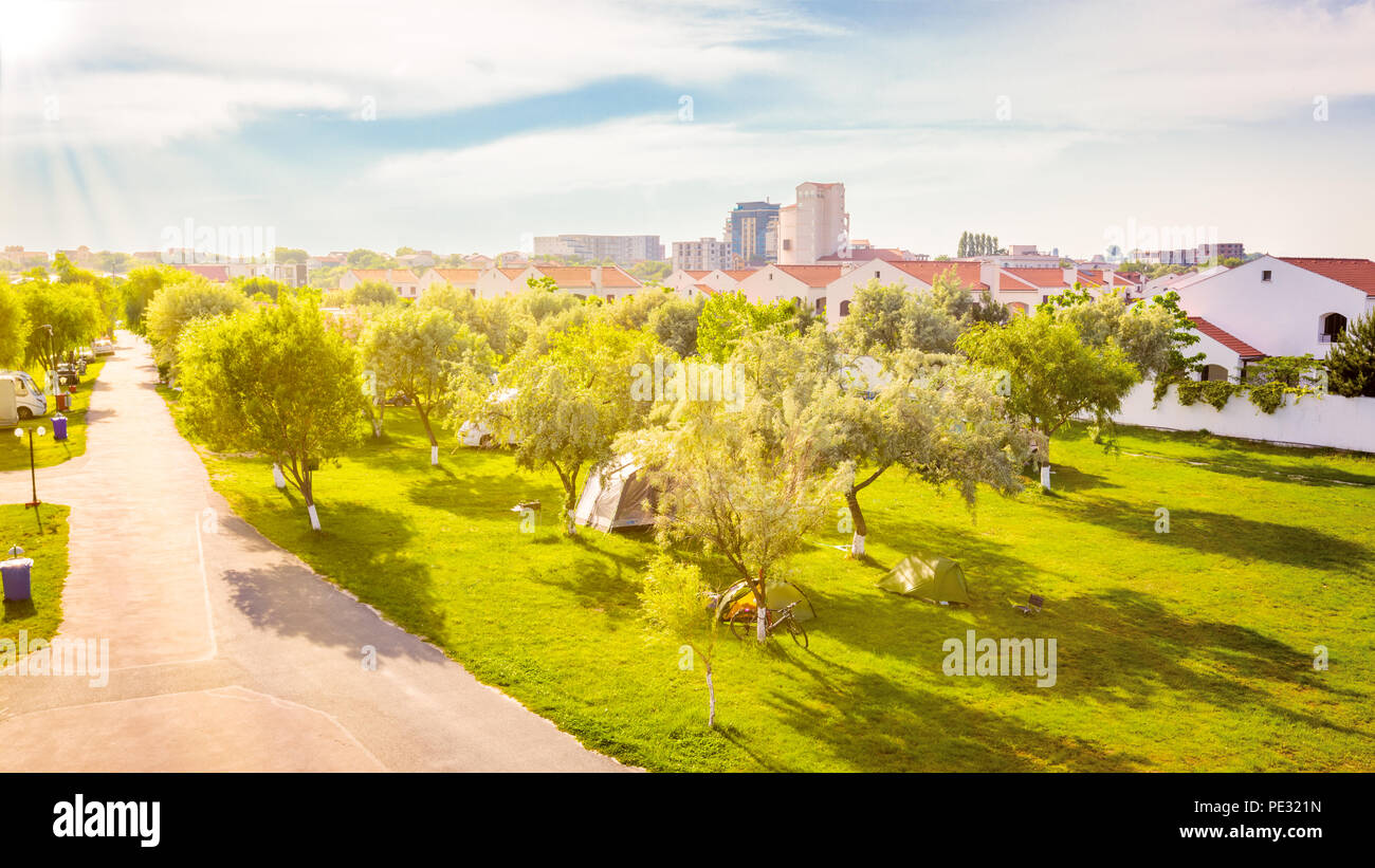 Campingplatz in einer rumänischen am Schwarzen Meer Stockfoto