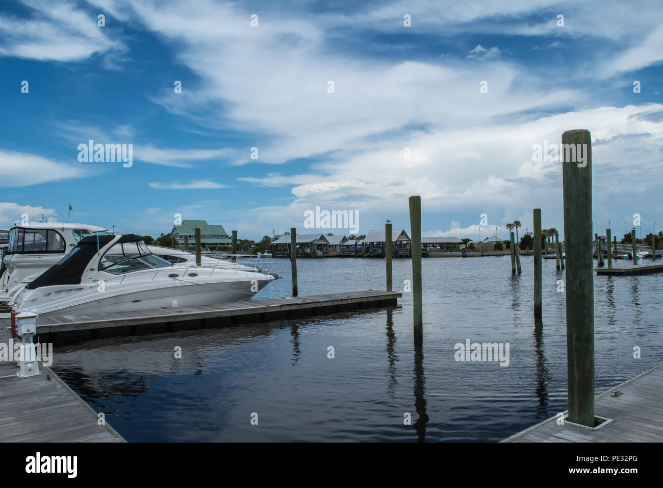 Glatze Island-Beach, Marina, Leuchtturm Stockfoto