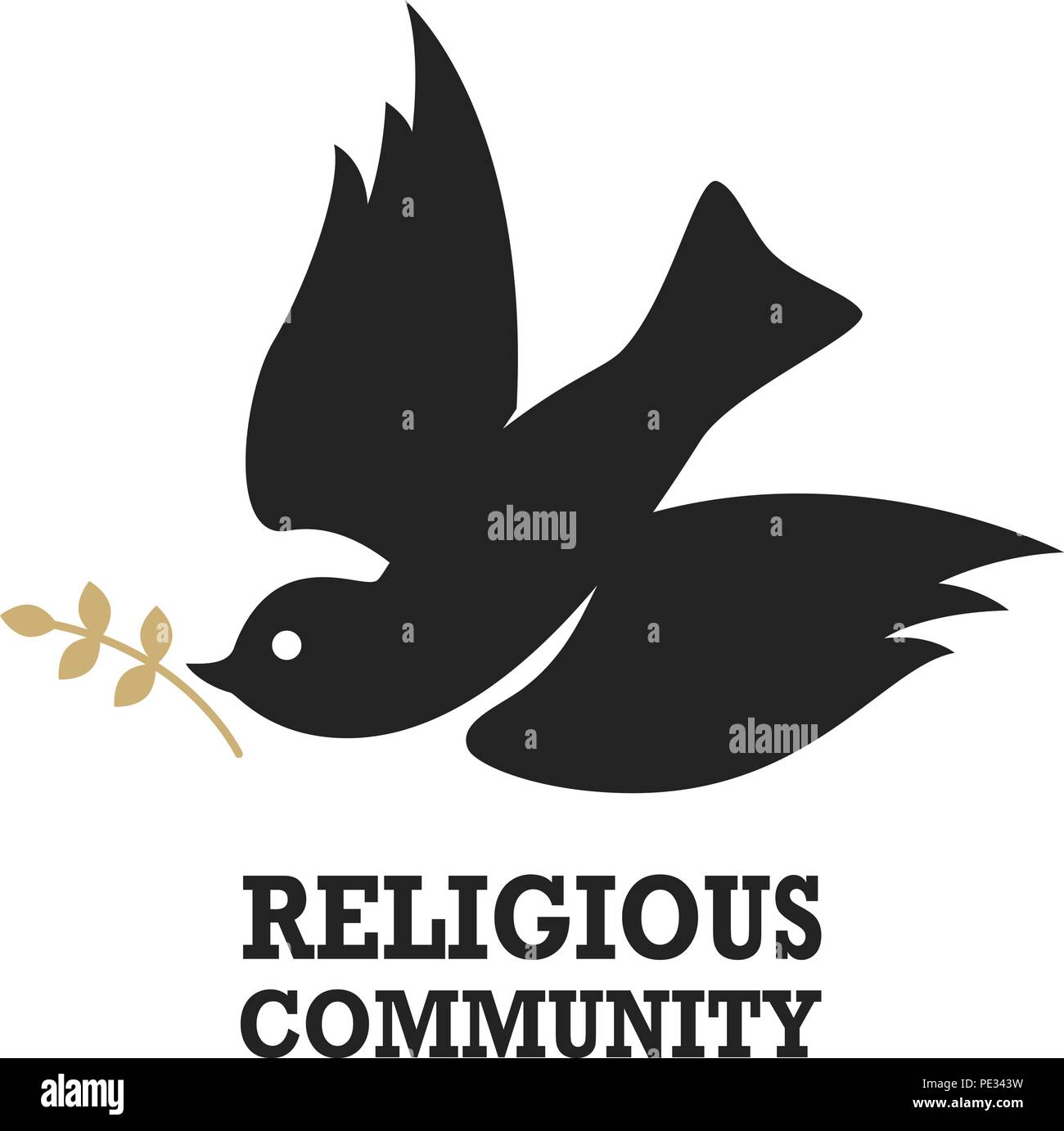 Religiöse Gemeinschaft. Emblem Vorlage mit Taube. Heiligen ...