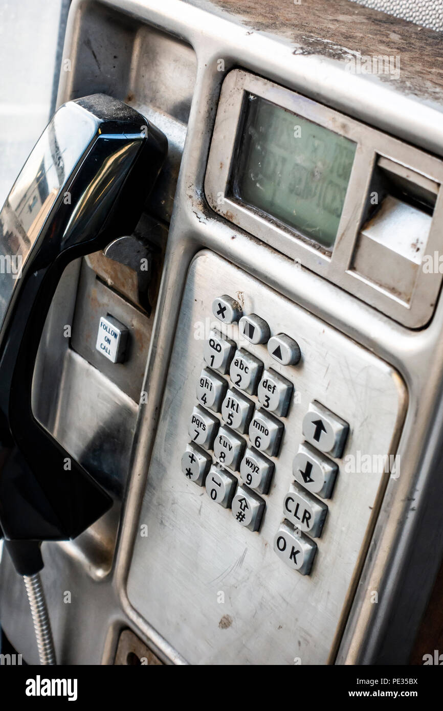 Alte Öffentliches Telefon Stockfoto