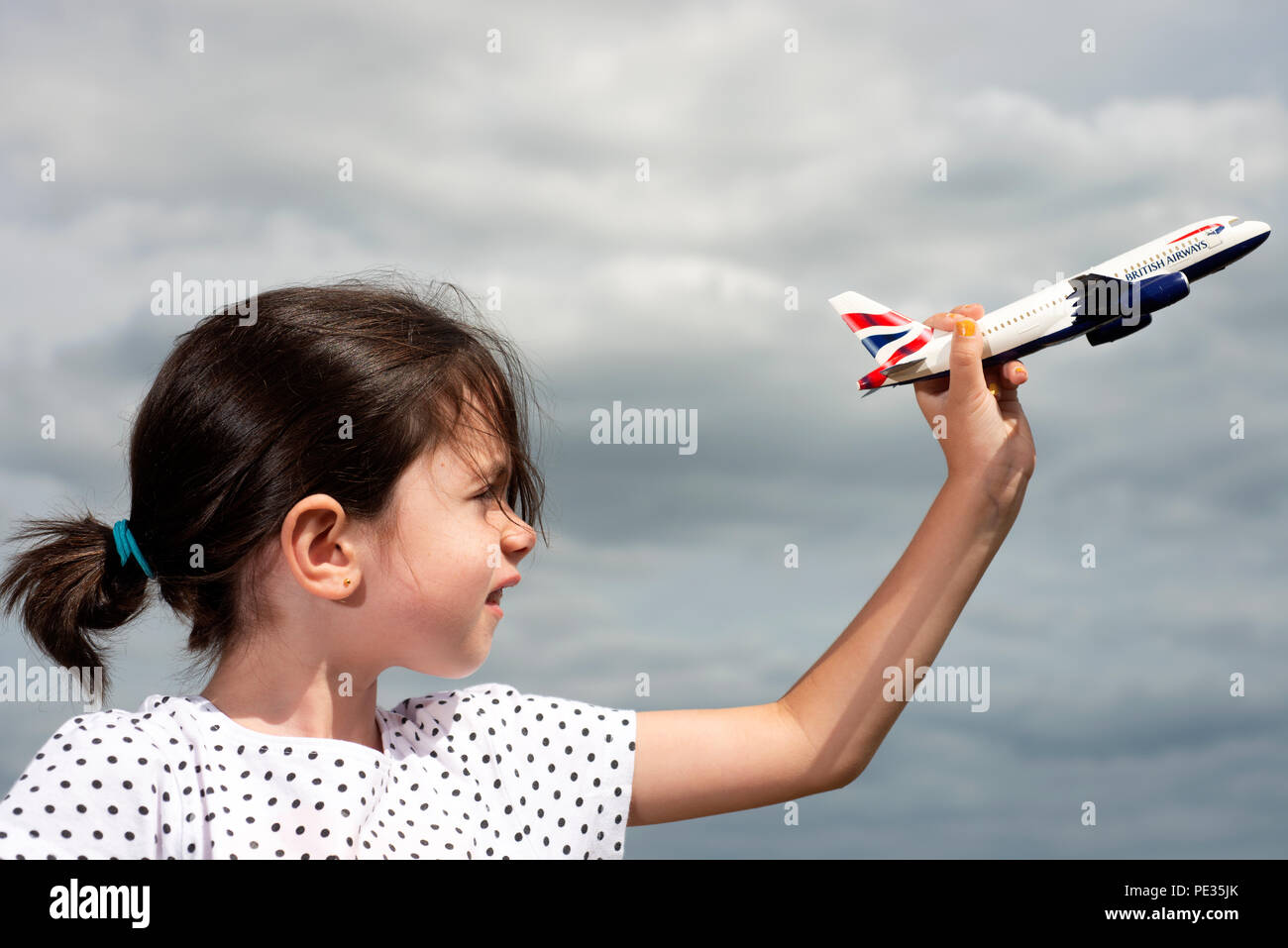 - British Airways Pilot werden. Stockfoto
