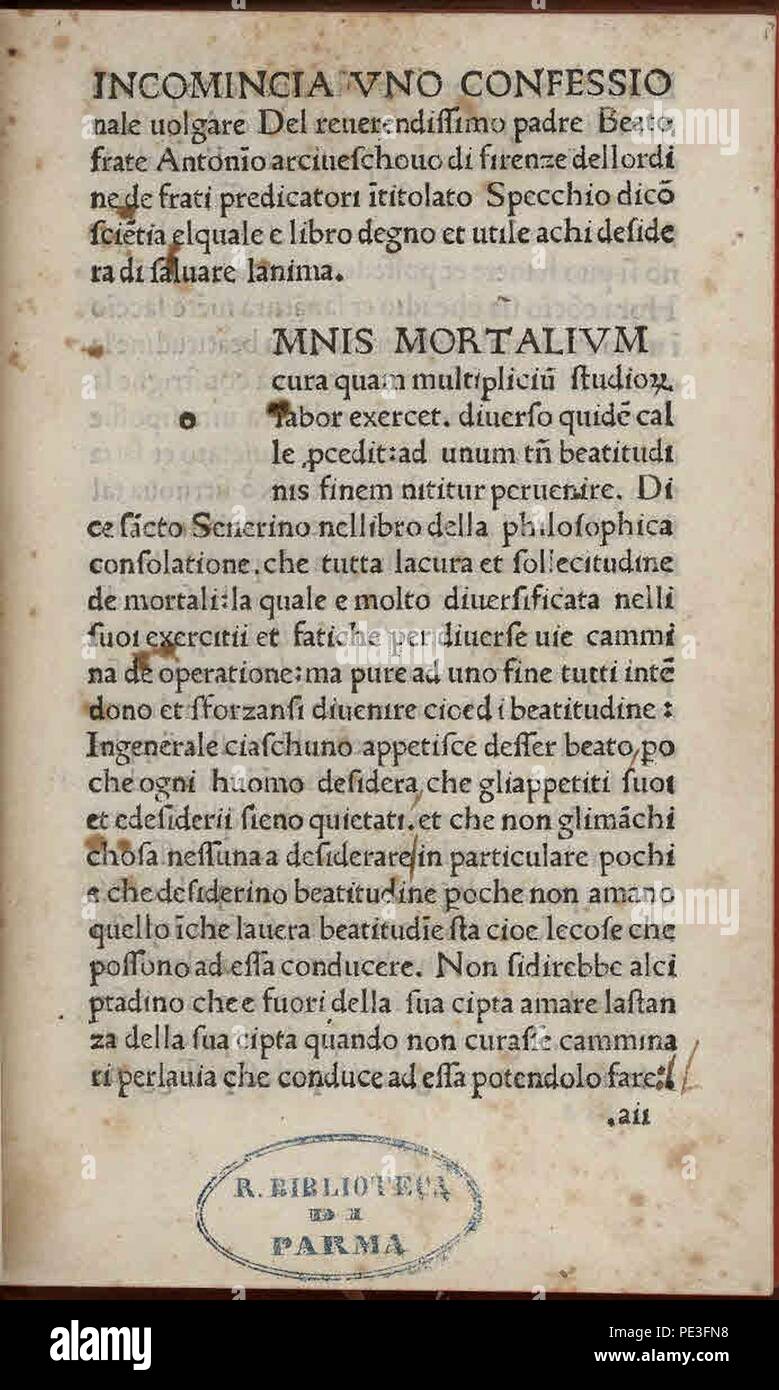 Antonino - Confessionale, ca. 1488-1490 - 2346265. Stockfoto