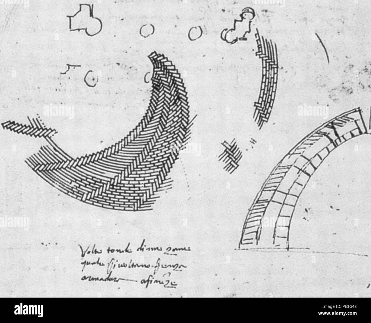 Antonio da Sangallo il Vecchio, disegno per una Kuppel eine spinapesce, gabinetto dei disegni e delle Stampe. Stockfoto