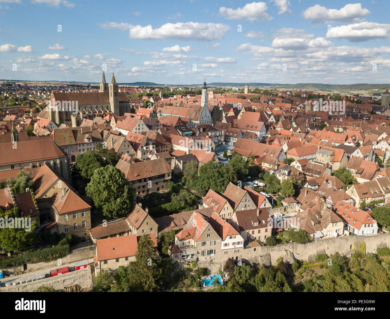 Das historische Zentrum der fränkischen Stadt Rothenburg o.d. Tauber Stockfoto