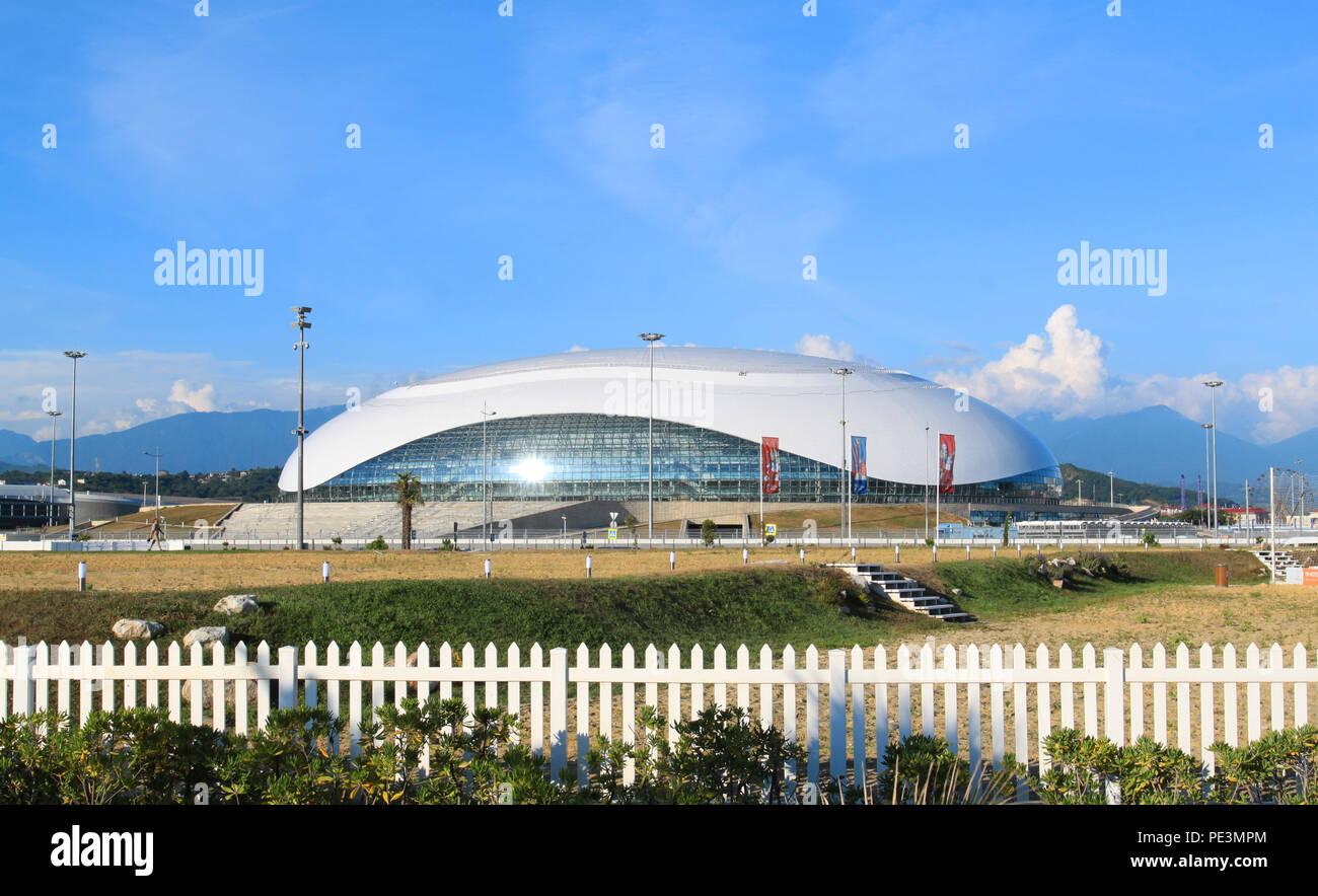 Fotos von der großen, modernen Sportanlagen in Sotschi Russland Stockfoto