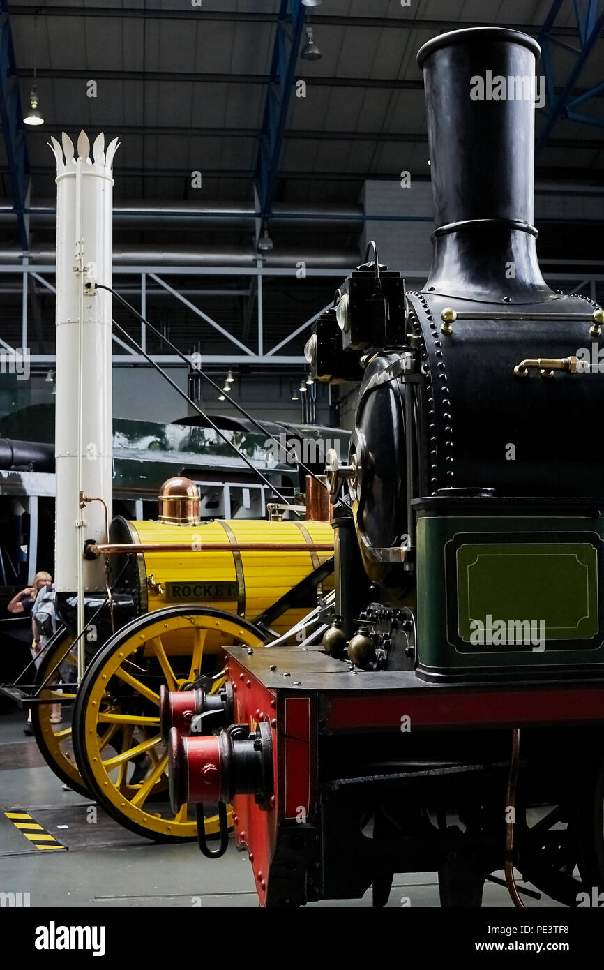 Frühen Dampfmaschinen, National Railway Museum, York. Großbritannien Stockfoto