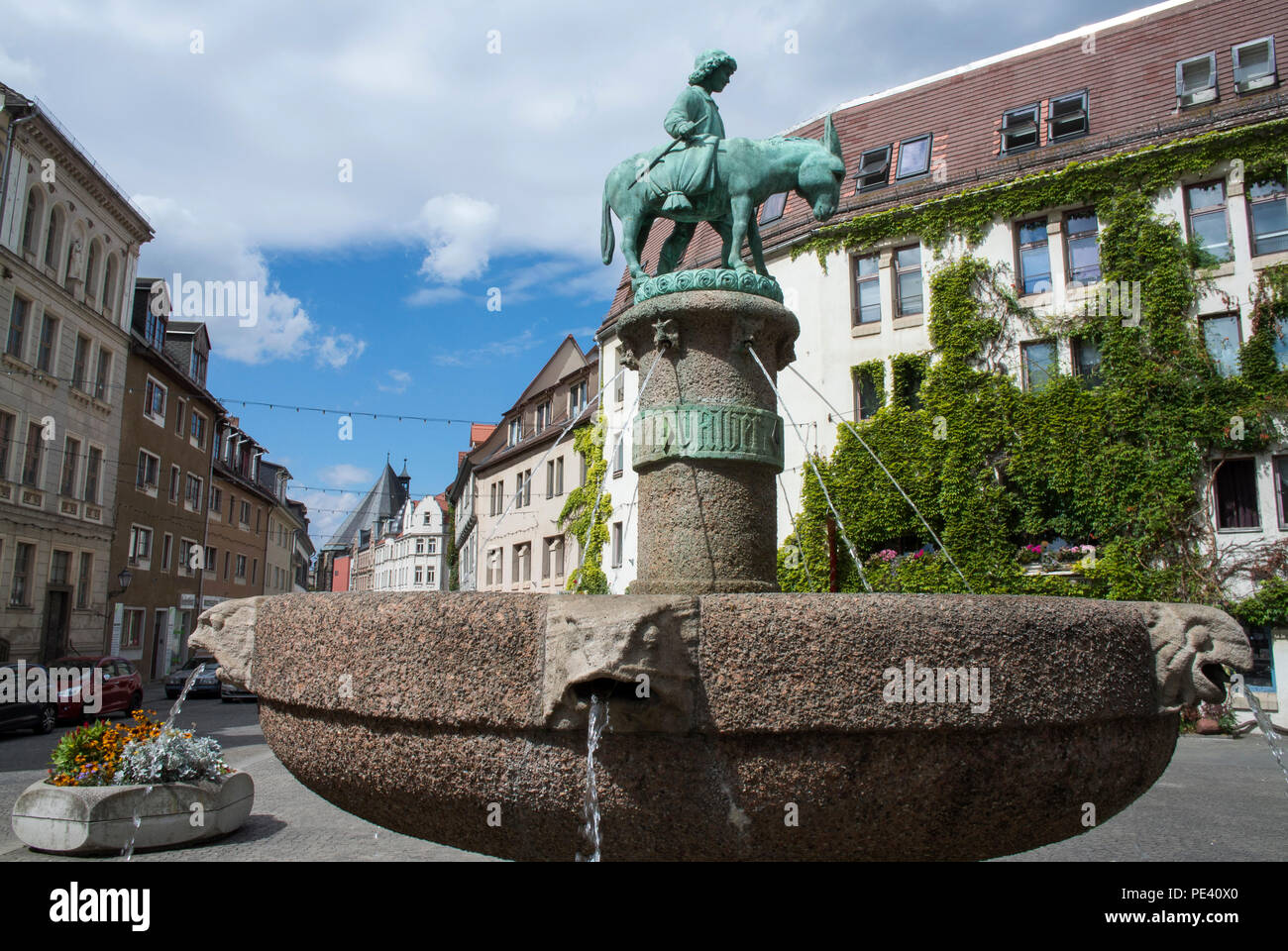 Der Eselsbrunnen am Alten Markt in Halle, Sachsen-Anhalt, Deutschland