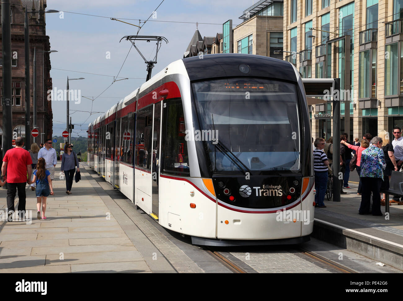 Edinburgh Tram 31.5.14 Stockfoto