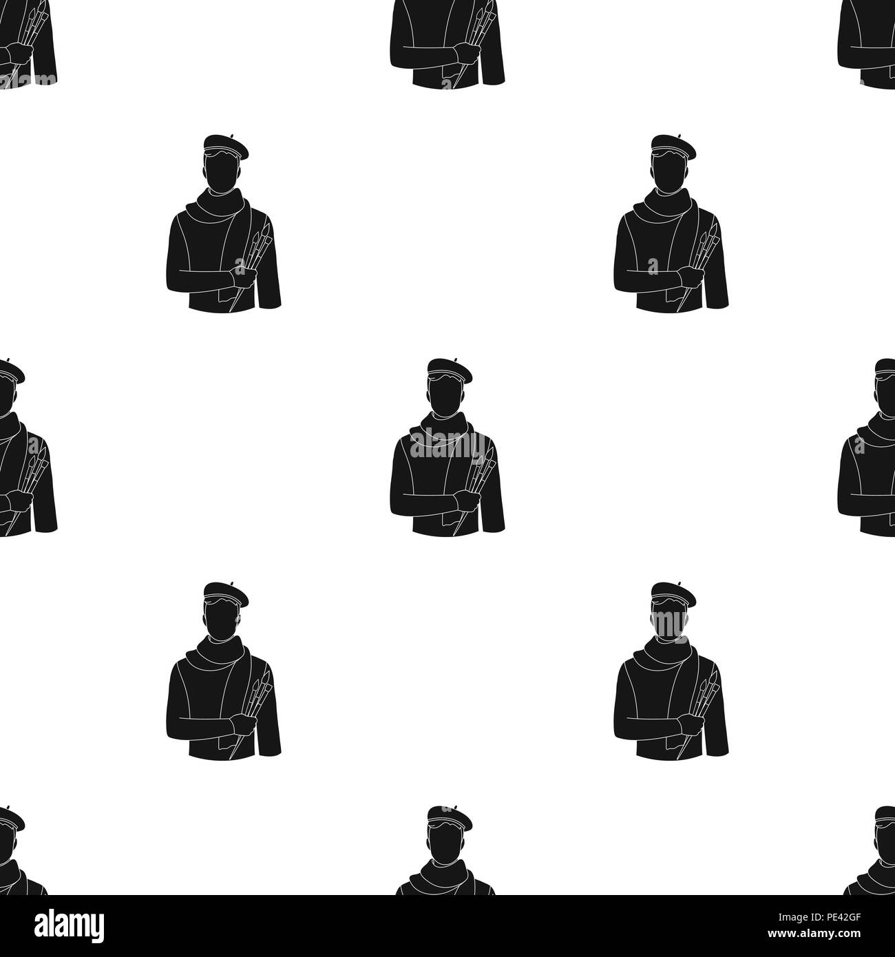 Artist. Berufe einzelnen Symbol in schwarz Stil vektor Symbol lieferbar Abbildung. Stock Vektor