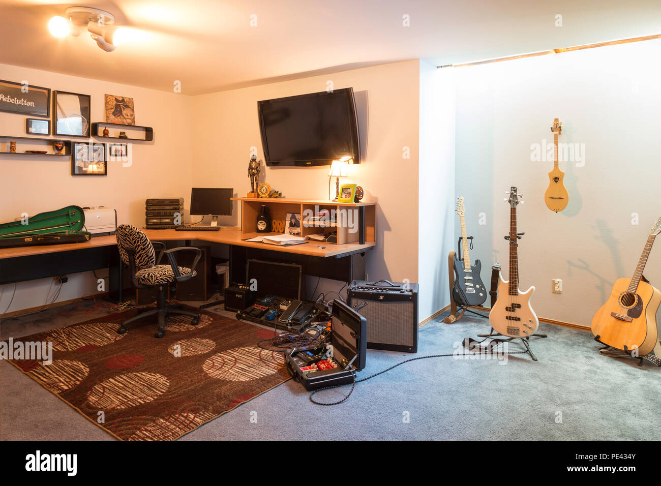 Home Musik Zimmer, USA Stockfoto