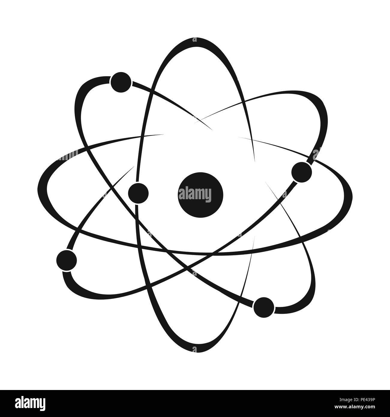 Atom Symbol schwarz. Single Bildung Symbol aus der großen Schule, Universität Stock Vektor